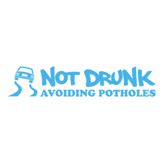 Not Drunk Avoiding Potholes Decal (Baby Blue)